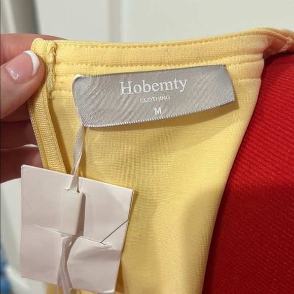 NWT Hobemty Pale Yellow 3/4 Sleeve Women’s Dress Country Club Easter Size Medium - Picture 7 of 8